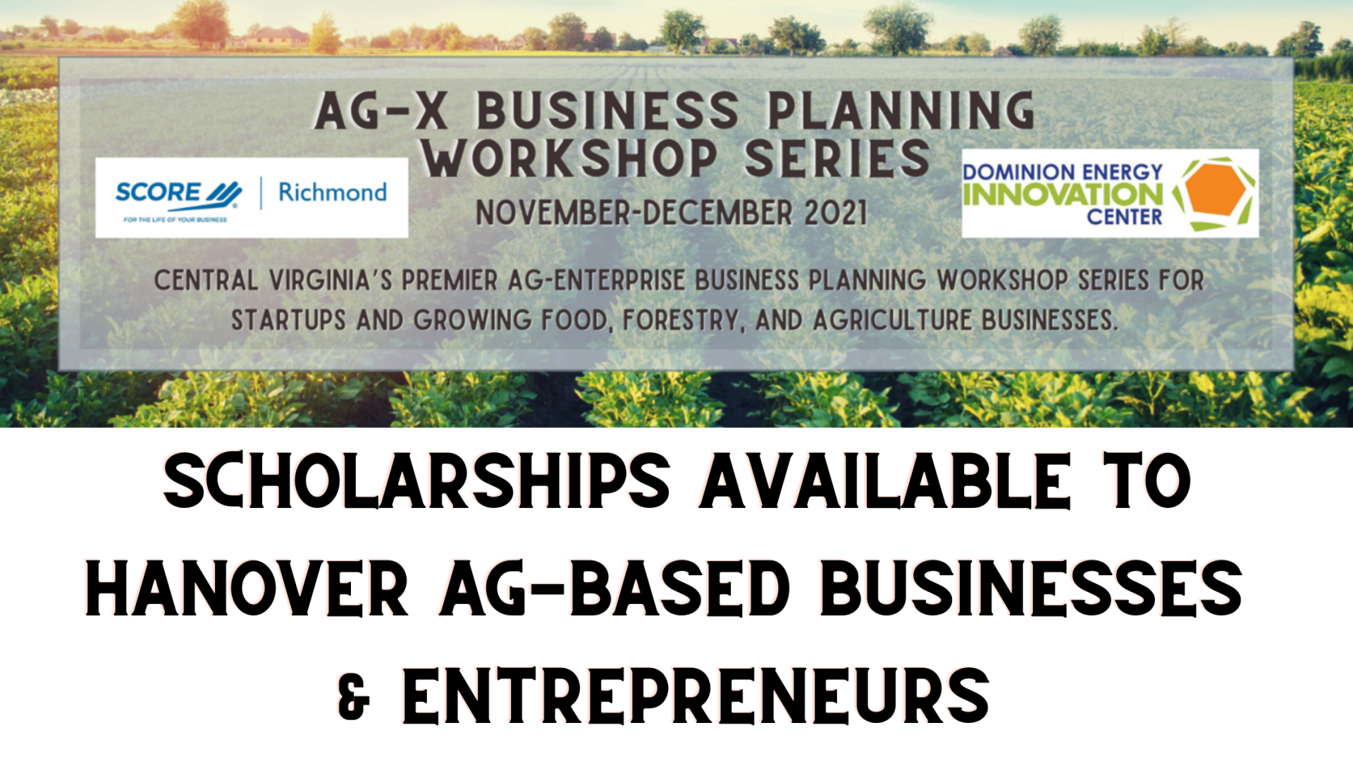 AG-X Workshop Scholarships