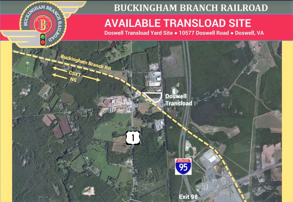 Buckingham Branch Railroad Doswell Transload Facililty Aerial