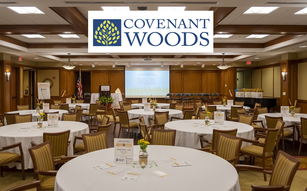 Covenant Woods event venue set up for an event