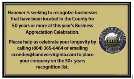 Invitation for businesses who have been located in the county 50 years or more to submit their names to a recognition list