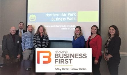 People gathered in a board room at for the Northern Air Park Business Walk