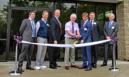 Porvair ribbon cutting at the grand opening of their office building
